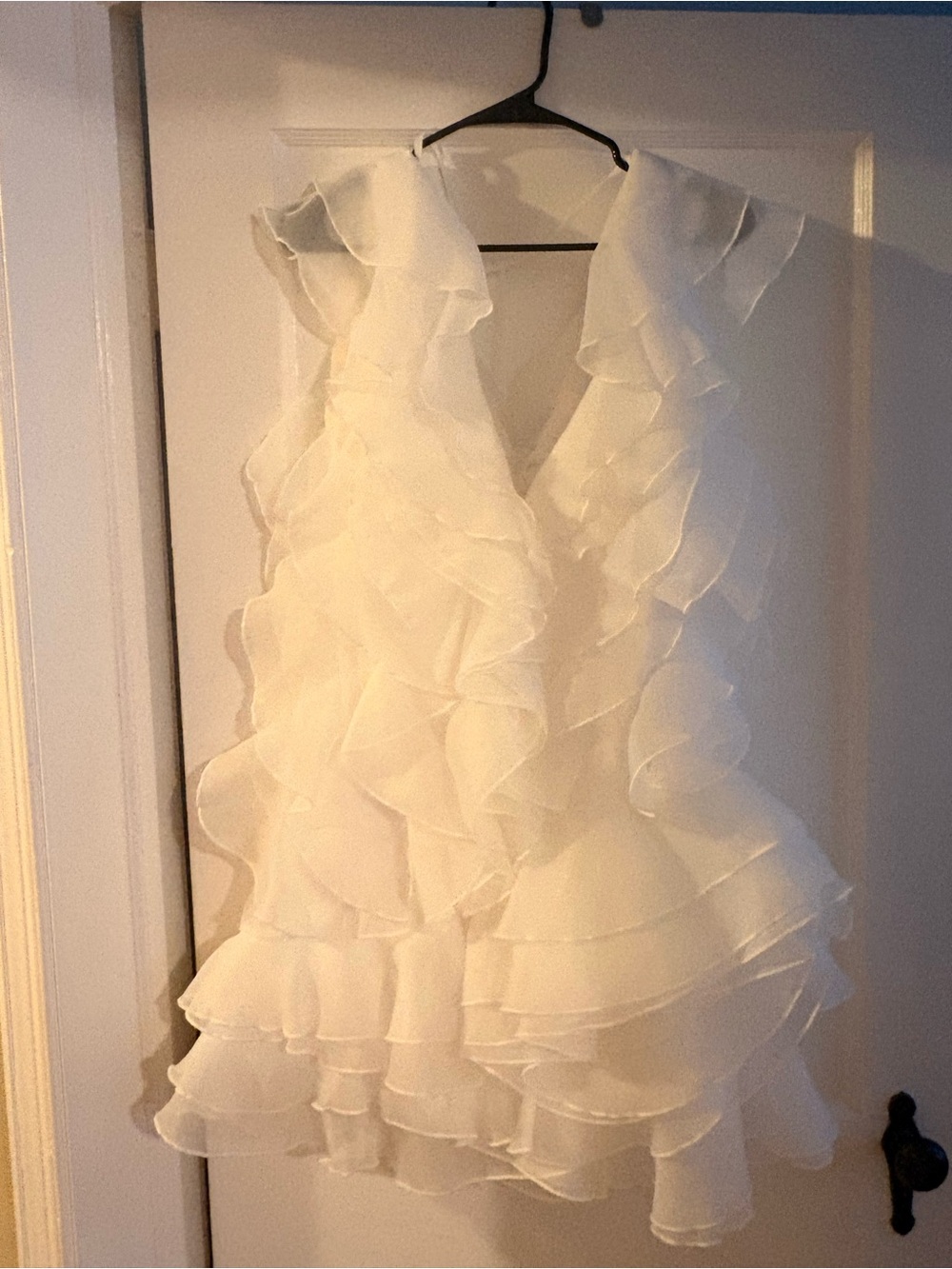 Fashion Nova White Ruffle Mini Dress